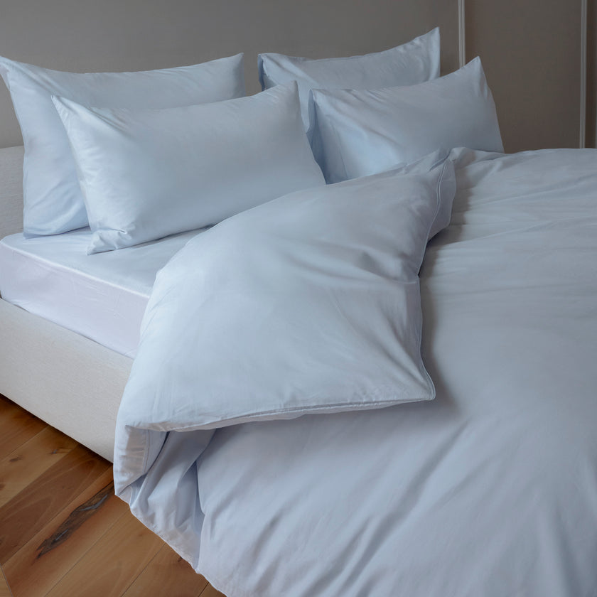 Bettwäsche Set Ägyptische Baumwolle 400TC Perkal | Pastellblau