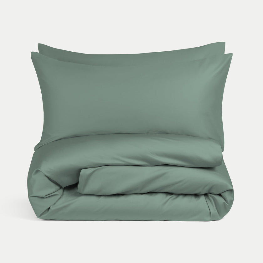 Kinder Bettwäsche Set Ägyptische Baumwolle Satin 400TC Sage Green - Petit Hôtel