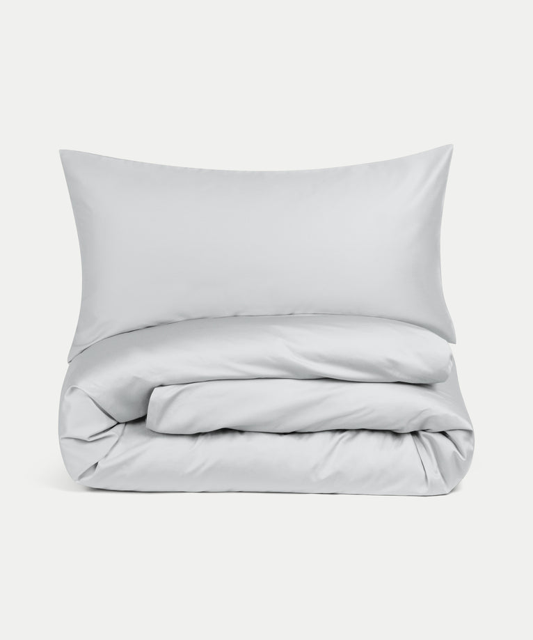 Bettbezug-Set ägyptische Baumwolle Satin 400TC | Silbergrau