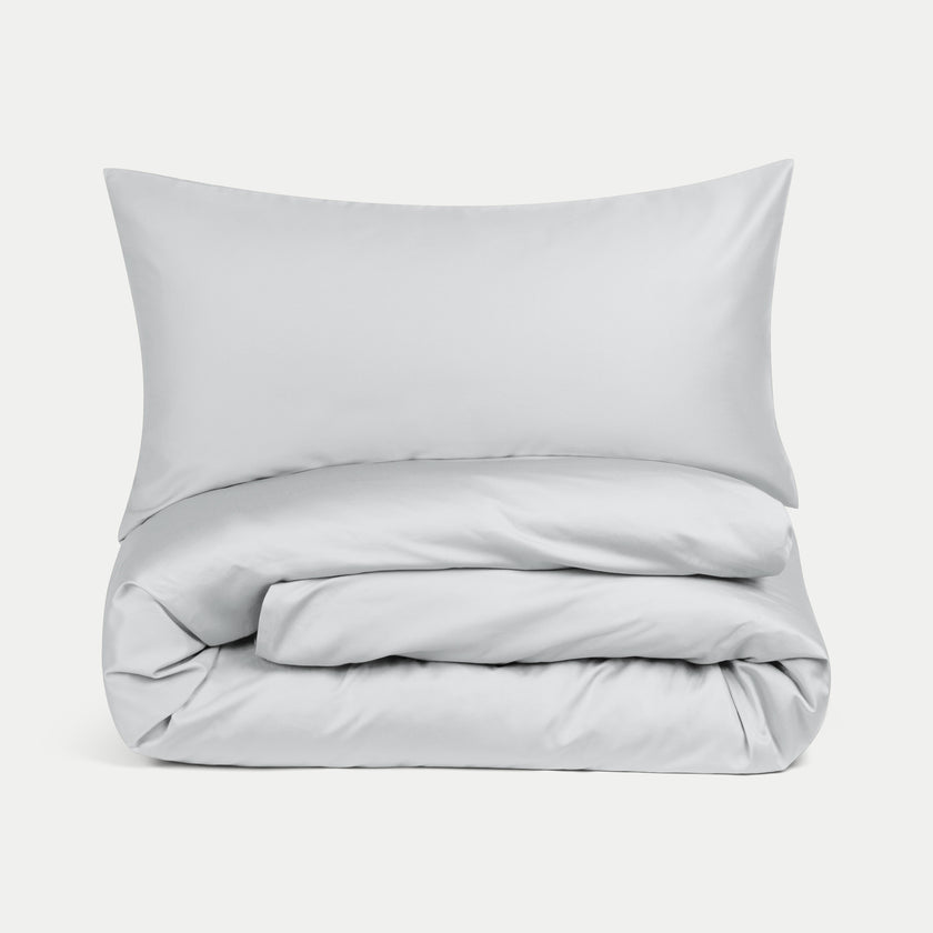 Bettbezug-Set ägyptische Baumwolle Satin 400TC | Silbergrau