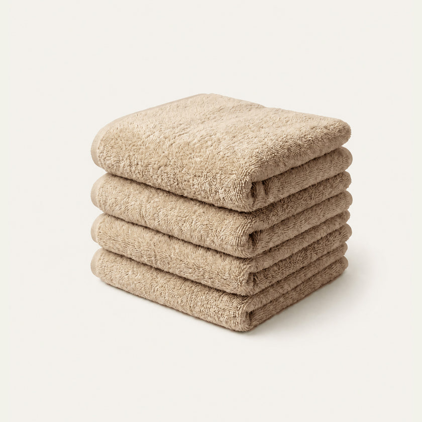 Gästehandtücher Zero-Twist-Baumwolle 30x30 cm (4 St.) | Latte