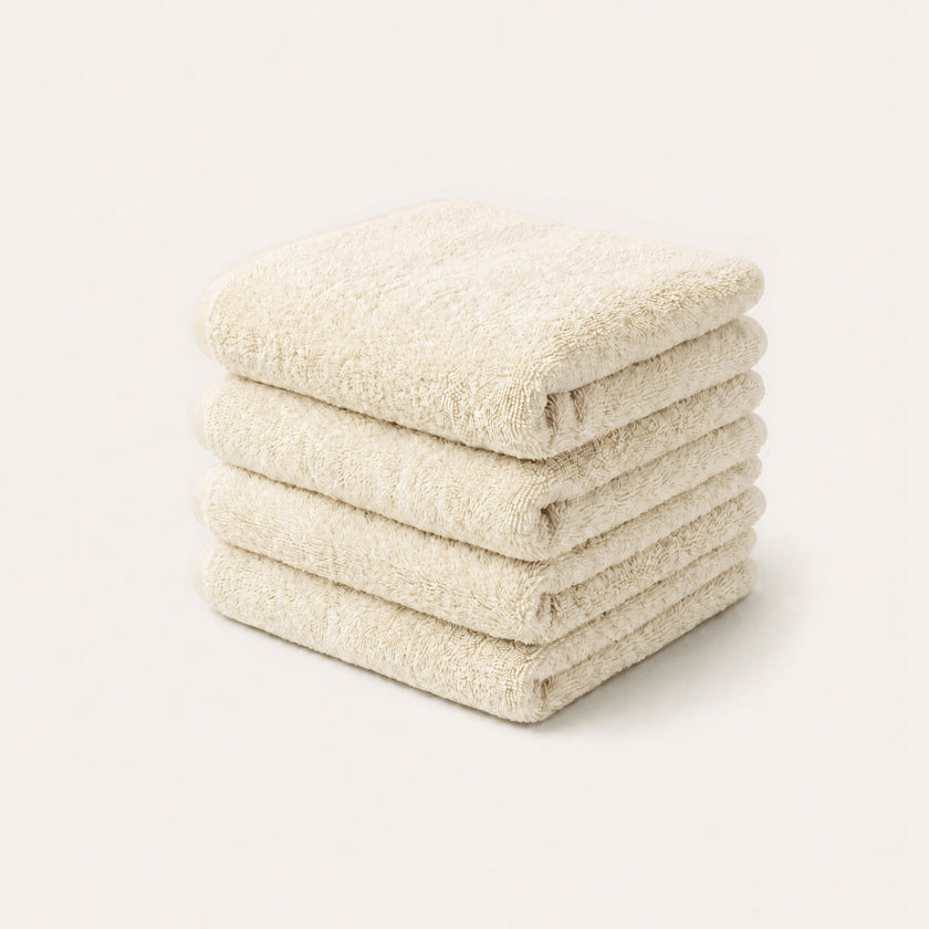 Gästehandtücher Zero-Twist-Baumwolle 30x30 cm (4 St.) | Cream