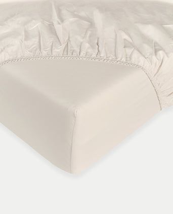 Kinder Spannbettlaken Ägyptische Baumwolle Perkal 400TC Chalk White - Petit Hôtel