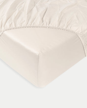 Bettwäsche Set + Spannbettlaken Satin | Cream