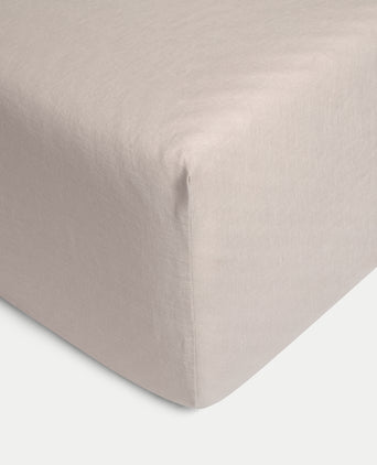 Spannbetttuch 100% Gewaschenes Leinen | Oat