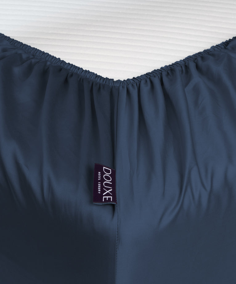 Bettwäsche Set & Spannbettlaken aus Satin | Harbour Blue