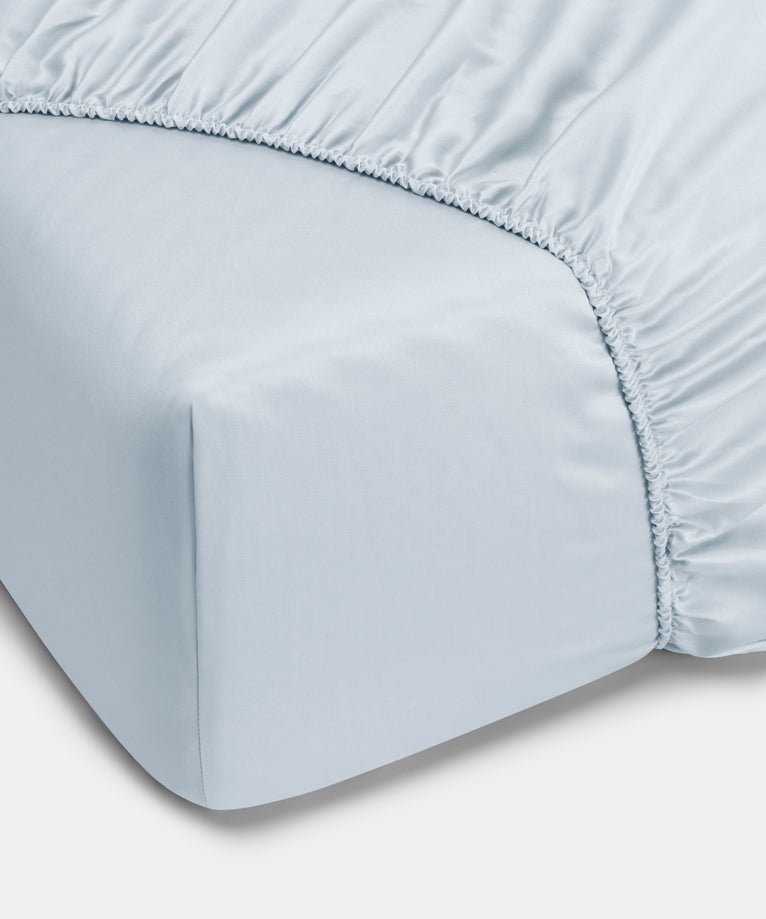 Spannbettlaken ägyptische Baumwolle Satin 400TC | Pastel Blue