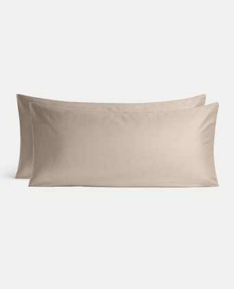 Set von 2 Kissenbezügen ägyptische Baumwolle 400TC Satin | Champagner