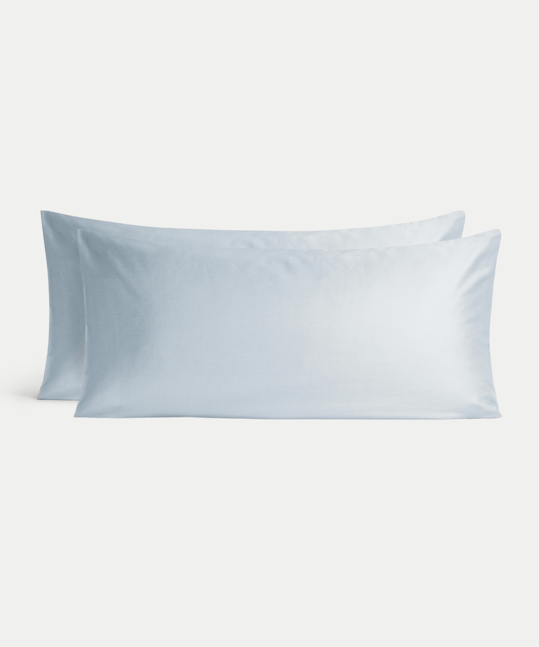 Set von 2 Kissenbezügen ägyptische Baumwolle 400TC Satin | Pastel Blue