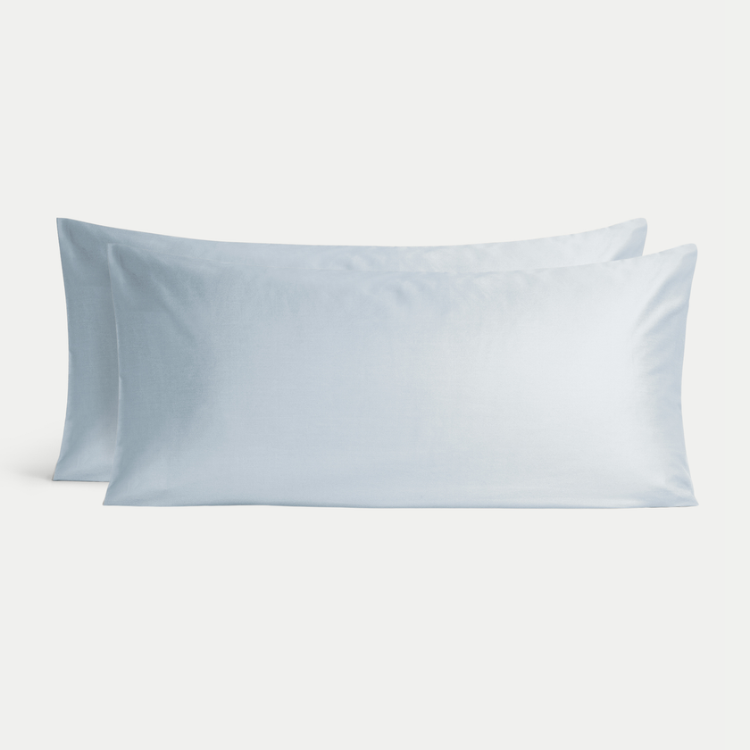 Set von 2 Kissenbezügen ägyptische Baumwolle 400TC Satin | Pastel Blue