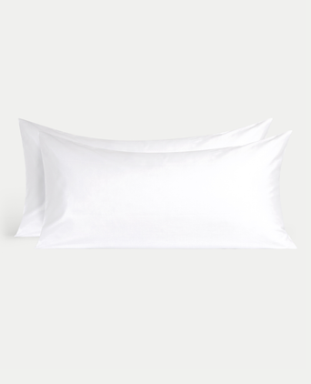 2er-Set Kissenbezüge ägyptische Baumwolle 400TC Satin | Weiß