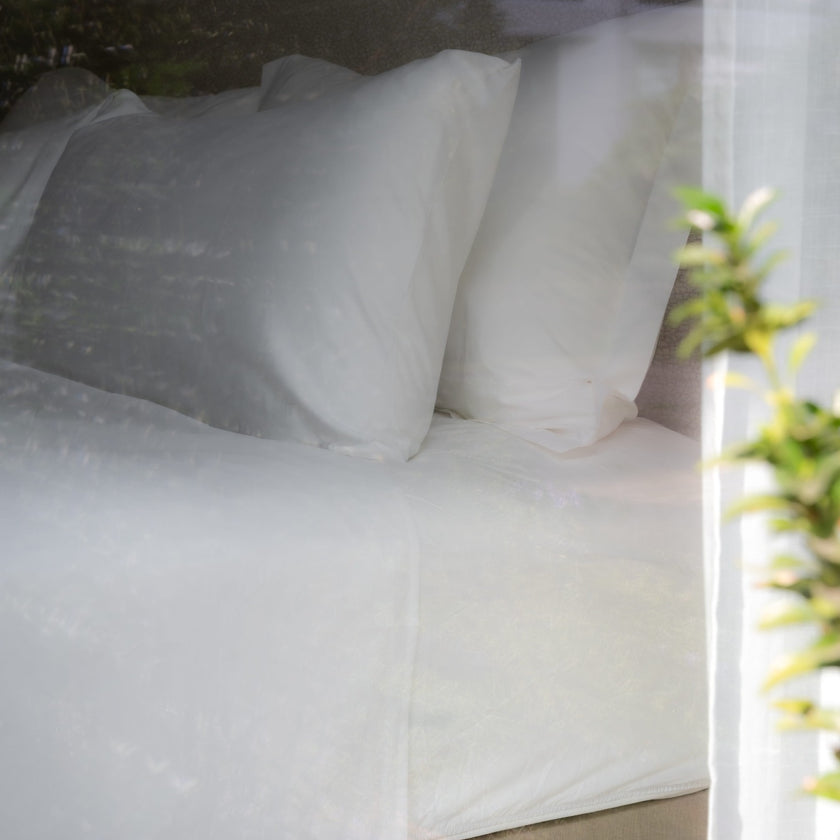 Egyptian Cotton Percale 400TC Duvet Cover Set | White