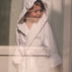 Kinderbademantel Zero-Twist-Baumwolle mit Bestickung | Weiß