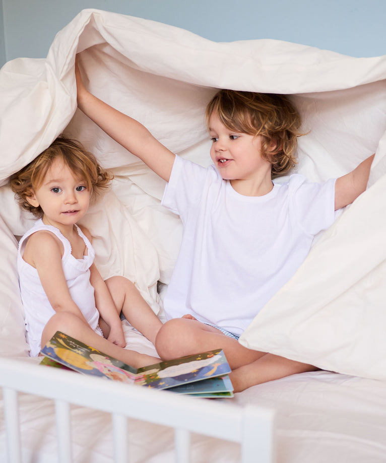 Kinder Spannbettlaken Ägyptische Baumwolle Perkal 400TC Chalk White - Petit Hôtel