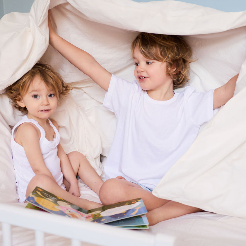 Kinder Spannbettlaken Ägyptische Baumwolle Perkal 400TC Chalk White - Petit Hôtel