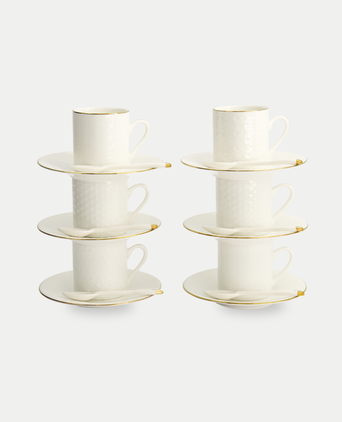 18-teiliges Tokyo Design Studio Espressoset – Nippon White Gold Rim