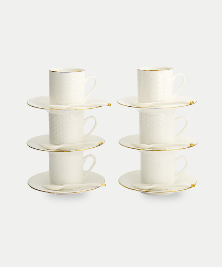 Tokyo Design Studio – Nippon White Gold Rim Espresso-Set (18-teilig)