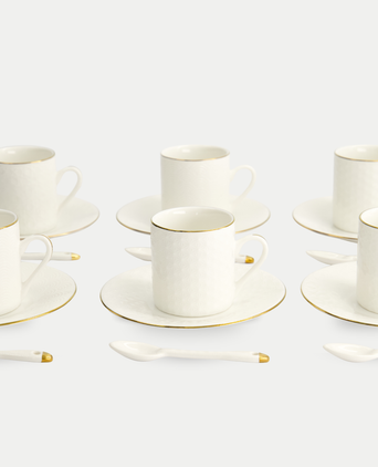 Tokyo Design Studio – Nippon White Gold Rim Espresso-Set (18-teilig)