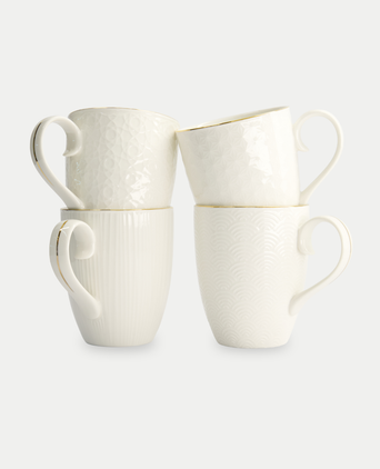 Tokyo Design Studio – Nippon White Gold Rim Tassen-Set (4-teilig)