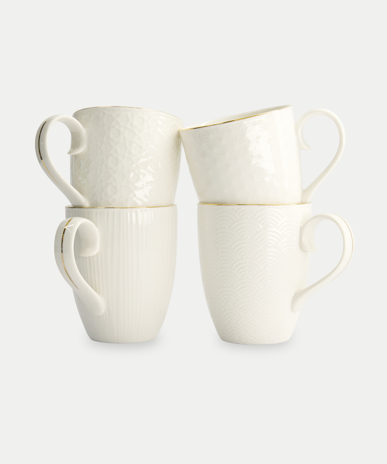 Tokyo Design Studio – Nippon White Gold Rim Tassen-Set (4-teilig)