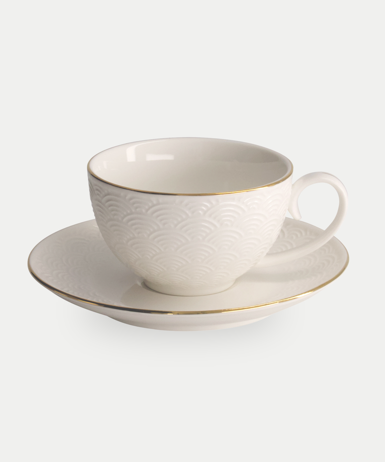 Tokyo Design Studio – Nippon White Gold Rim Tassen- und Untertassen-Set Star Lines (8-teilig)