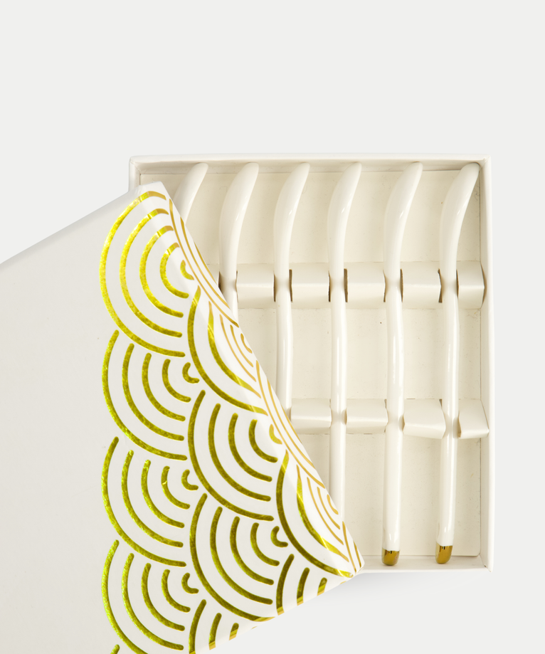 Tokyo Design Studio – Nippon White Gold Rim Tassen- und Untertassen-Set Star Lines (8-teilig)