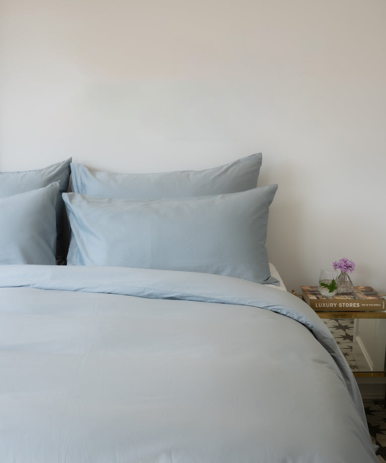 Bettwäsche Set Ägyptische Baumwolle 400TC Satin | Misty Blue
