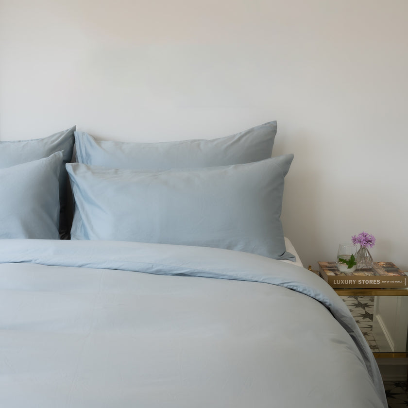 Bettwäsche Set Ägyptische Baumwolle 400TC Satin | Misty Blue