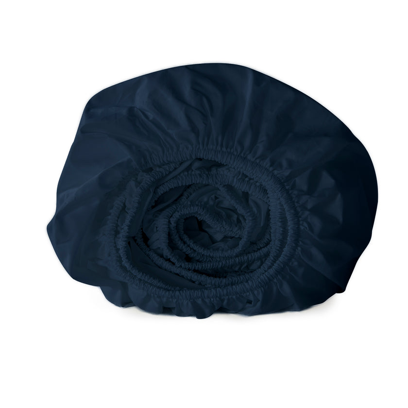 Spannbettlaken ägyptische Baumwolle Satin 400TC | Harbour Blue | Outlet