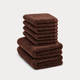 Gästehandtücher Zero-Twist-Baumwolle 30x30 cm (4 St.) + 40x60 cm (2 St.) | Chestnut