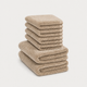 Gästehandtücher Zero-Twist-Baumwolle 30x30 cm (4 St.) + 40x60 cm (2 St.) | Latte