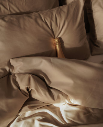 Bettwäsche Set + Spannbettlaken Satin | Champagne
