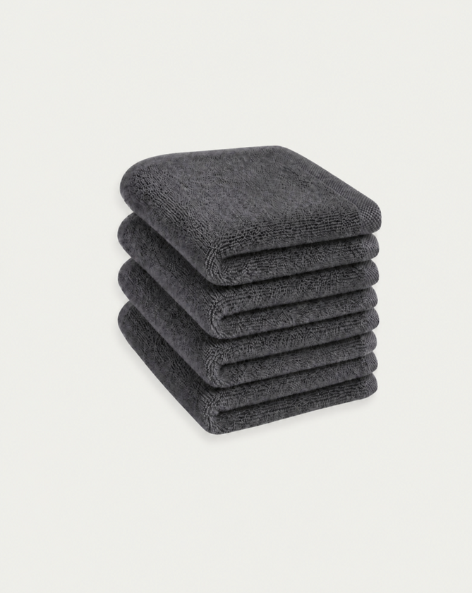 Gästehandtücher Zero-Twist-Baumwolle 30x30 cm (4 St.) | Anthrazit