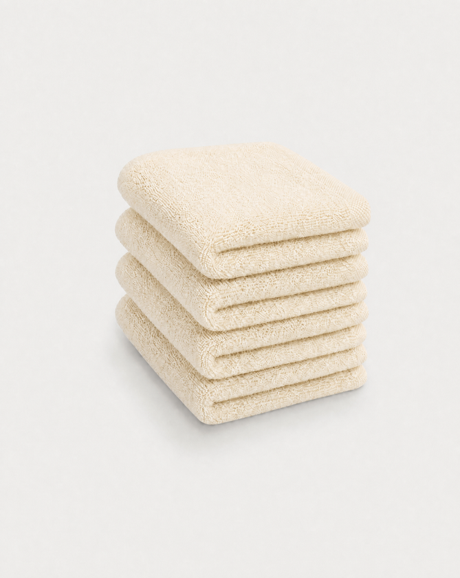 Gästehandtücher Zero-Twist-Baumwolle 30x30 cm (4 St.) | Cream