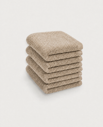 Gästehandtücher Zero-Twist-Baumwolle 30x30 cm (4 St.) | Latte