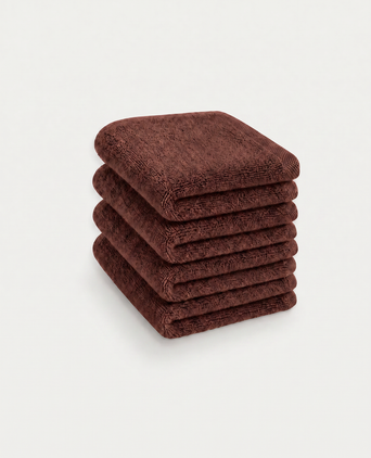 Gästehandtücher Zero-Twist-Baumwolle 30x30 cm (4 St.) | Chestnut