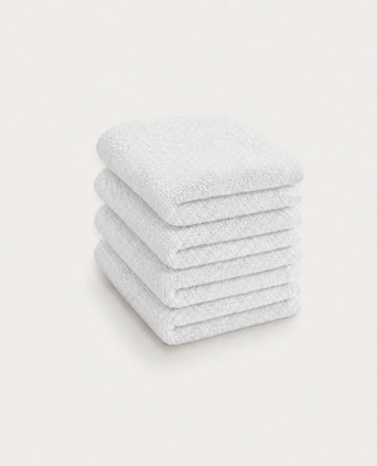 Gästehandtücher Zero-Twist-Baumwolle 30x30 cm (4 St.) | Weiß