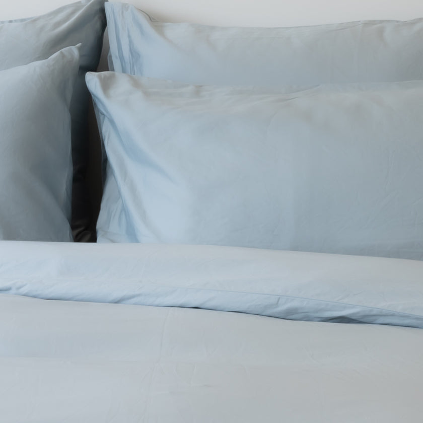 Kissenbezug ägyptische Baumwolle 400TC Satin | Misty Blue
