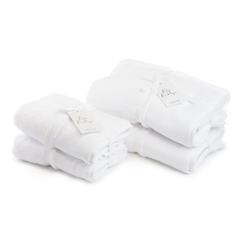 DOUXE Hotel Handtuch Set Essential - Zero Twist - Weiß