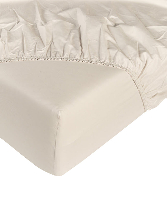 Spannbettlaken - Satin 400TC - Ägyptische Baumwolle - Creme